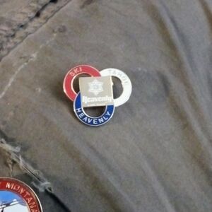 Heavenly Ski Tahoe Vintage Enamel Pin - Red White Blue